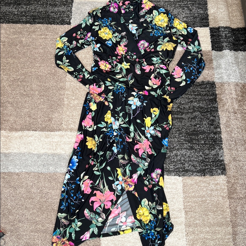 RACHEL Rachel Roy Bret jersey dress, black floral, size XL EUC! - Picture 3 of 5